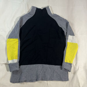 Elliott Lauren 100% Cashmere Women’s Colorblock mock Neck Luxury Knit Sweater